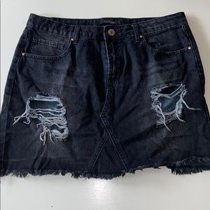 Distressed Jean Skirt